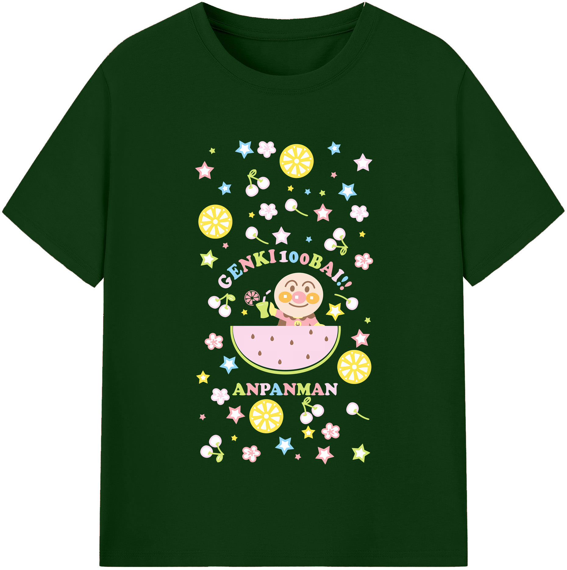 （画像用） アンパンマン Anpanman 綿100％半袖Tシャツ（フロントプリント）